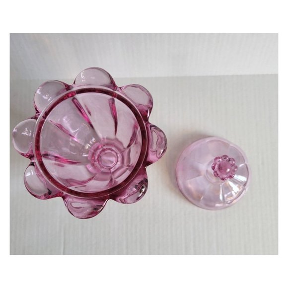 Viking Epic Petal Footed Candy Jar in Rare Thistle Pink color - Picture 2 of 6